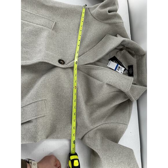 CoffeeShop Trench Coat Single Breasted Sz XL Walker Grey Minimalist Normcore - Picture 10 of 14